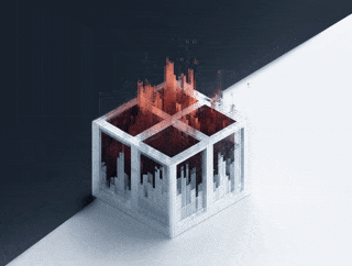 Анімована абстракція у вигляді вікон.